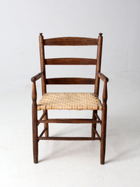 antique woven seat armchair