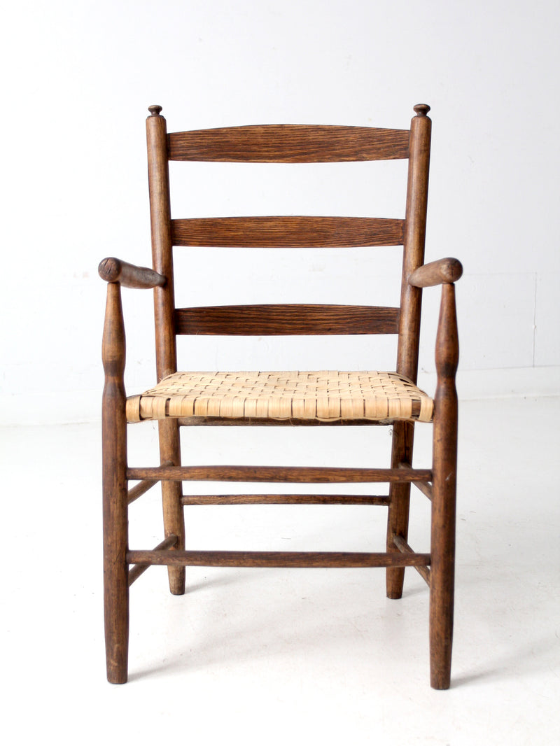 antique woven seat armchair