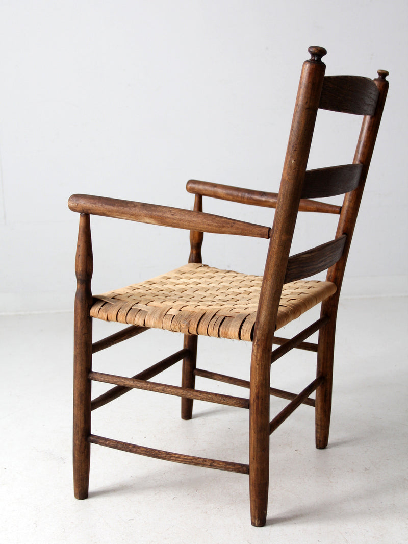 antique woven seat armchair