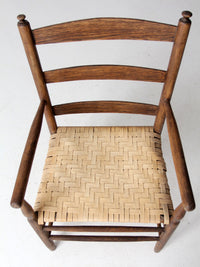 antique woven seat armchair