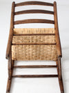 antique woven seat armchair