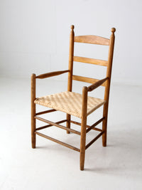 antique woven seat armchair