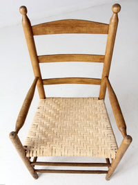 antique woven seat armchair