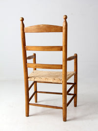 antique woven seat armchair