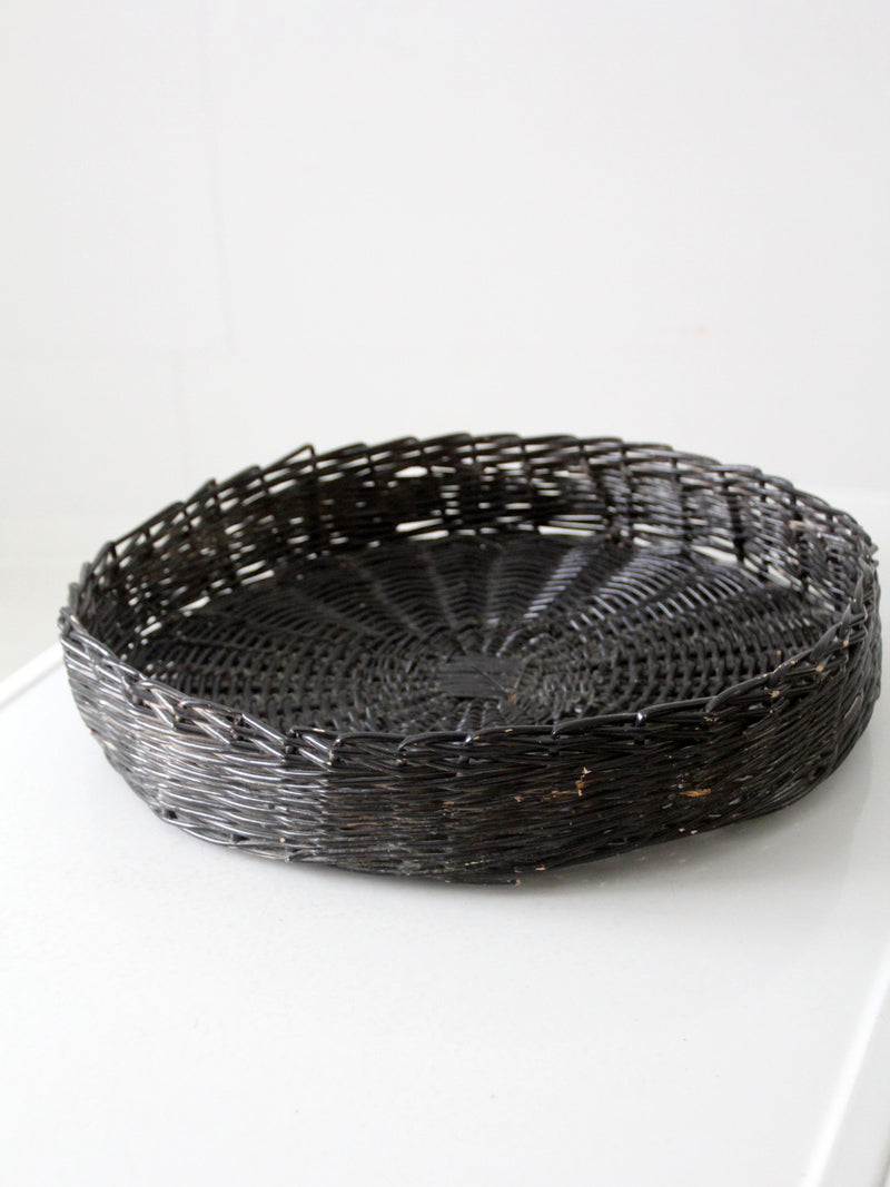 vintage black centerpiece basket tray