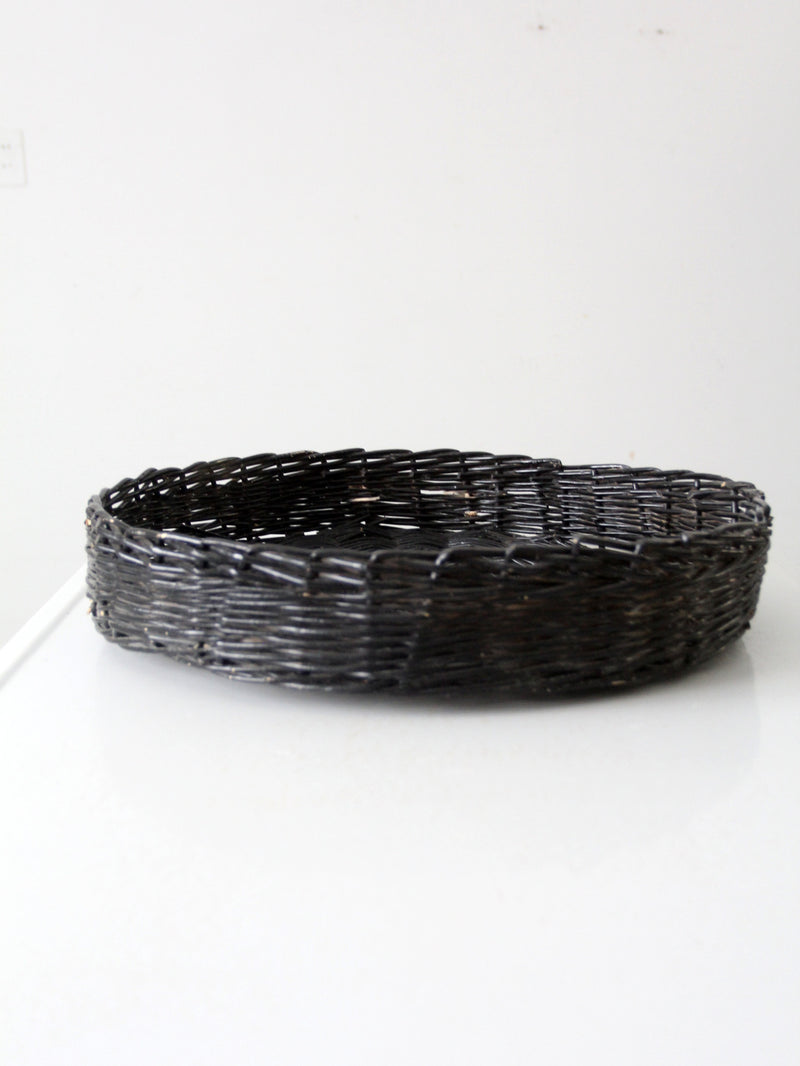 vintage black centerpiece basket tray