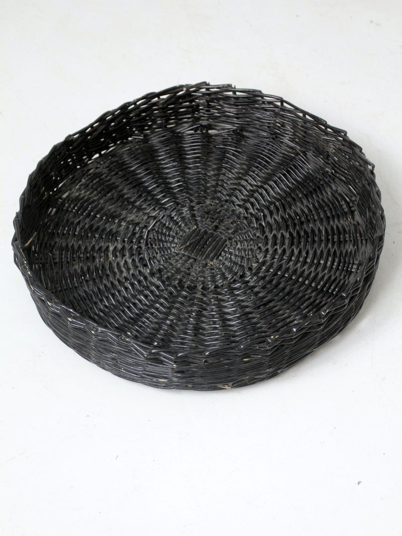 vintage black centerpiece basket tray