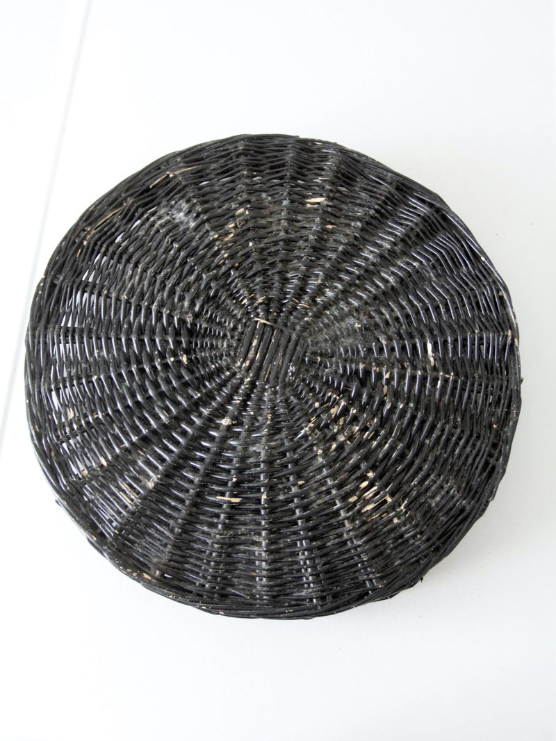 vintage black centerpiece basket tray