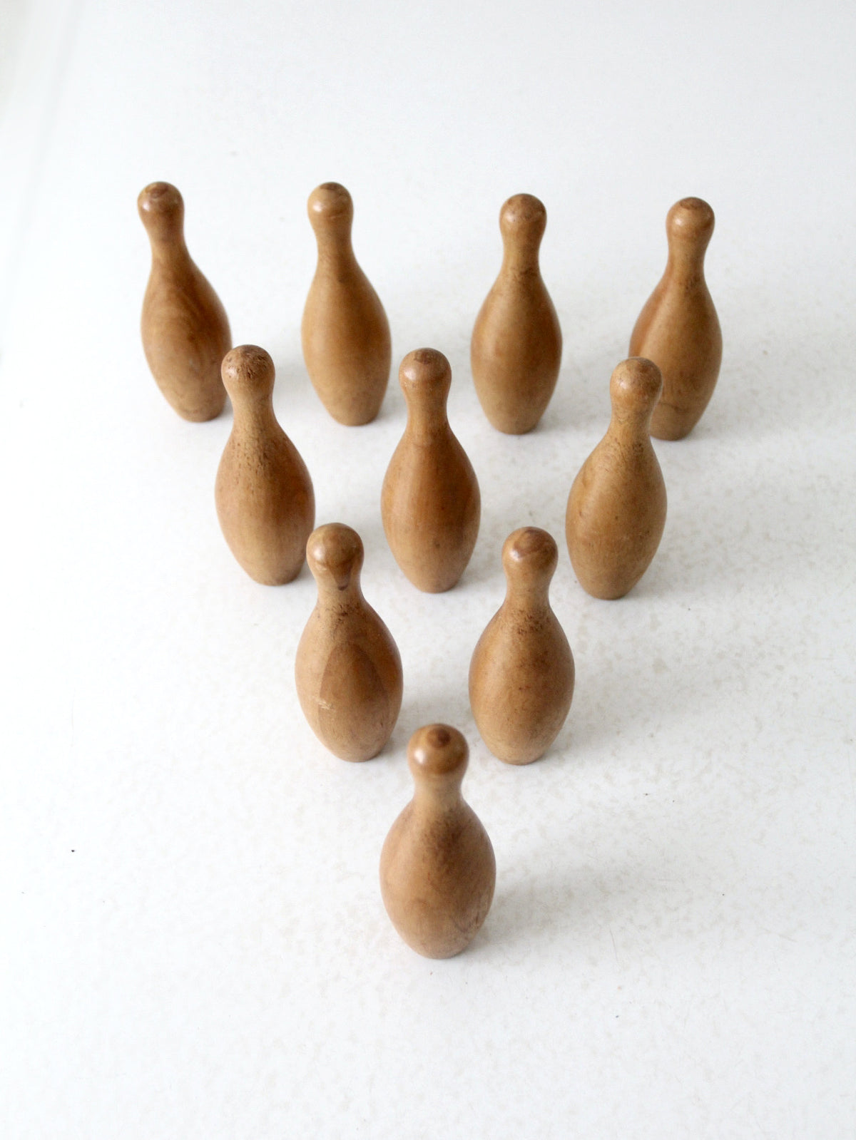 vintage tabletop wooden bowling pins set of 10