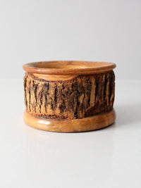 vintage wood bark bowl