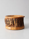 vintage wood bark bowl