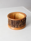 vintage wood bark bowl