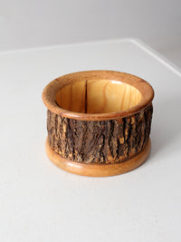 vintage wood bark bowl