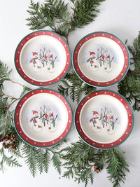 vintage Royal Season Stoneware snowman dishes set of 4