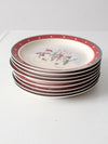 vintage Royal Season Stoneware snowman plates set of 8