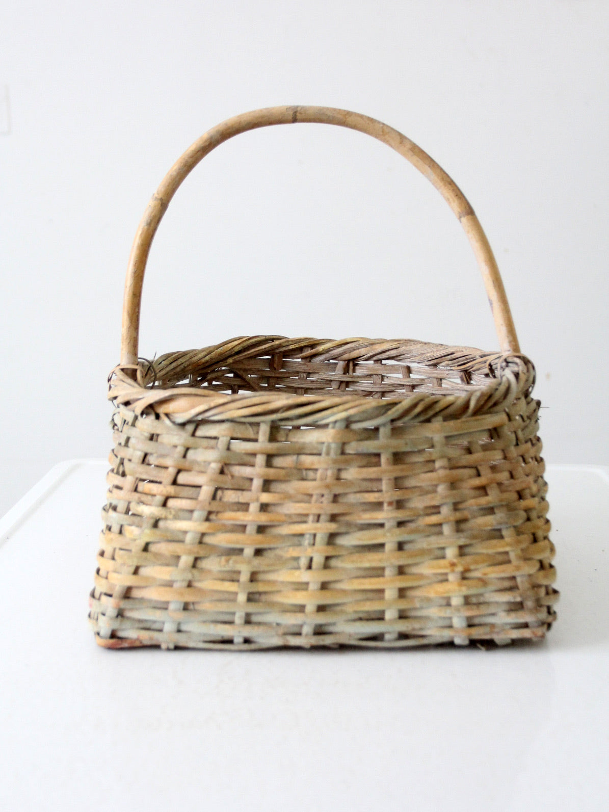 vintage handwoven cottage basket