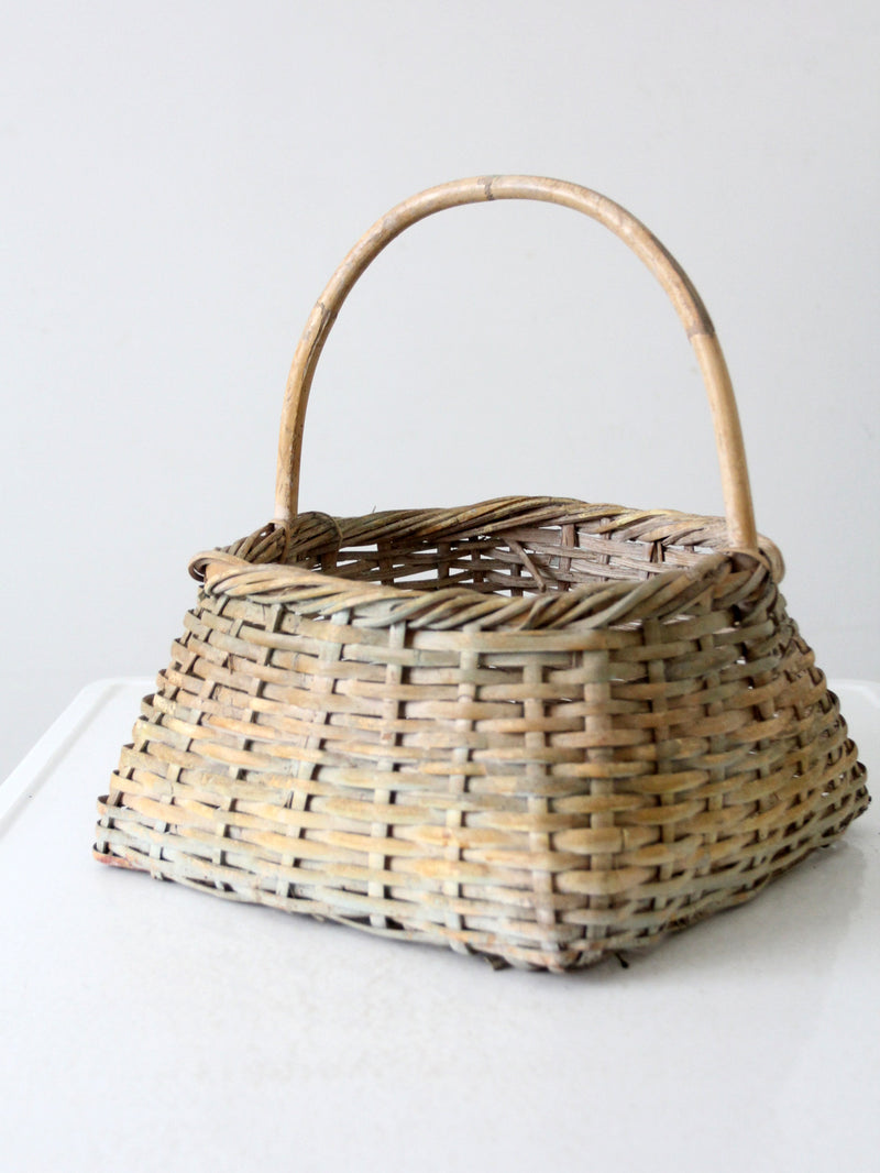 vintage handwoven cottage basket