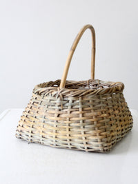 vintage handwoven cottage basket