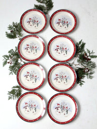 vintage Royal Season Stoneware snowman plates set of 8