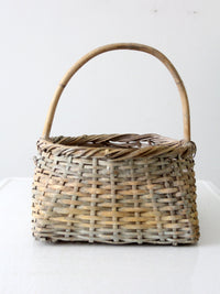 vintage handwoven cottage basket