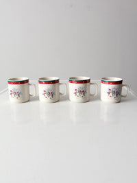 vintage Royal Season Stoneware snowman mugs set of 4