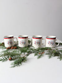 vintage Royal Season Stoneware snowman mugs set of 4