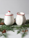 vintage Royal Season Stoneware snowman creamer & sugar bowl set