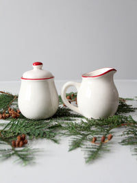 vintage Royal Season Stoneware snowman creamer & sugar bowl set