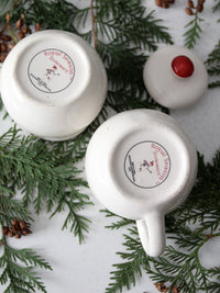 vintage Royal Season Stoneware snowman creamer & sugar bowl set