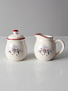 vintage Royal Season Stoneware snowman creamer & sugar bowl set