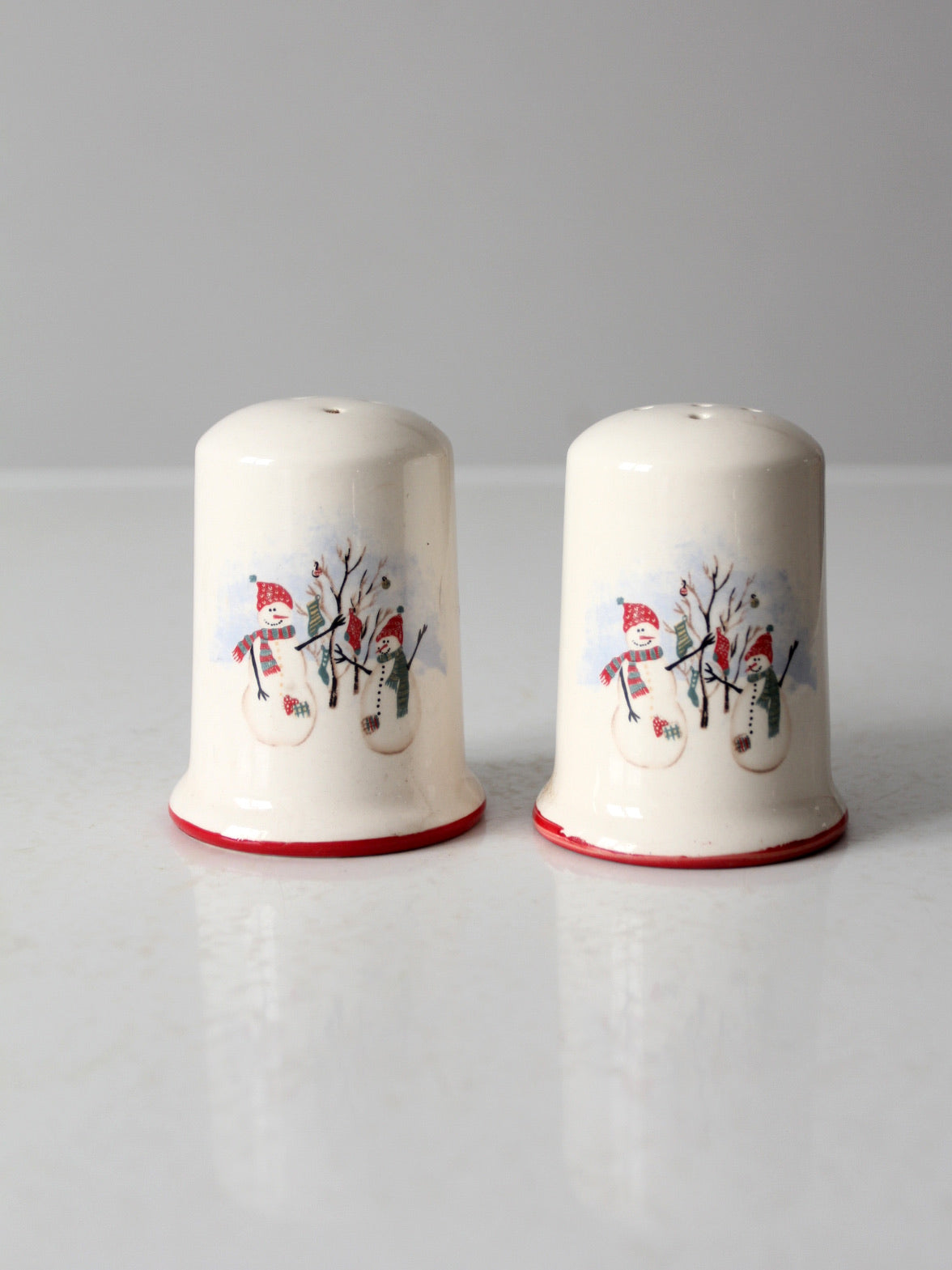 vintage Royal Season Stoneware snowman salt & pepper shakers