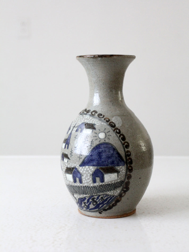 vintage studio pottery salt glaze vase