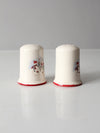 vintage Royal Season Stoneware snowman salt & pepper shakers