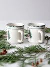 vintage Let It Snow Christmas mugs pair