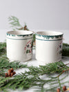 vintage Let It Snow Christmas mugs pair