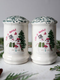 vintage Let It Snow Christmas salt & pepper shakers