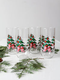 vintage Christmas drinking glasses set of 4