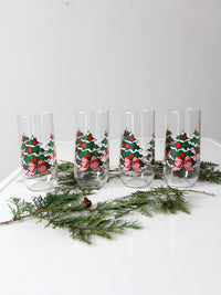 vintage Christmas drinking glasses set of 4