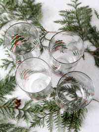 vintage Christmas drinking glasses set of 4