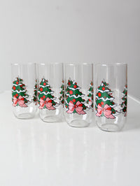 vintage Christmas drinking glasses set of 4