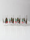 vintage Christmas drinking glasses set of 4