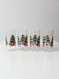 vintage Christmas drinking glasses set of 4