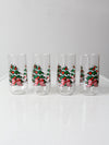 vintage Christmas drinking glasses set of 4