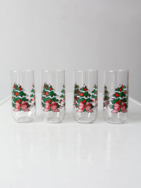 vintage Christmas drinking glasses set of 4