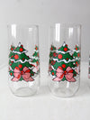 vintage Christmas drinking glasses set of 4