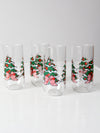 vintage Christmas drinking glasses set of 4