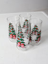 vintage Christmas drinking glasses set of 4