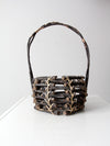 vintage rustic black twig basket