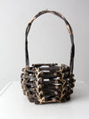 vintage rustic black twig basket