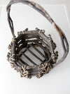 vintage rustic black twig basket